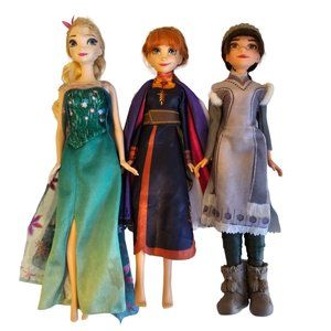 Disney Frozen Doll Lot of 3 Mattel Elsa & Hasbro Anna Honeymaren Princess Toys
